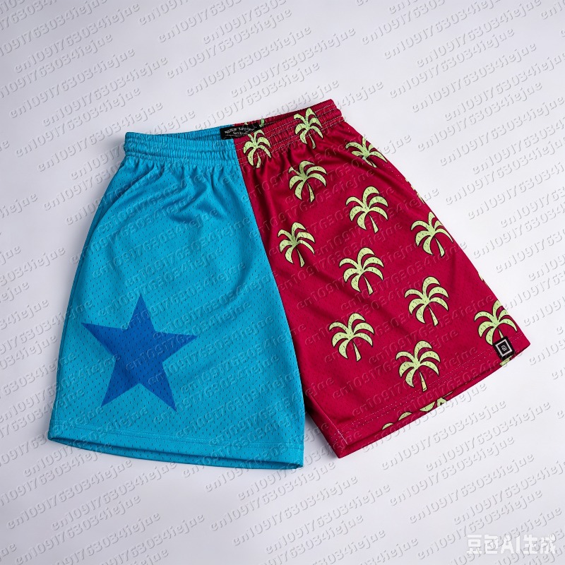 One Piece Straw Hat - One Piece Strohhut-Piraten Wellen-Netzshorts für Herren
