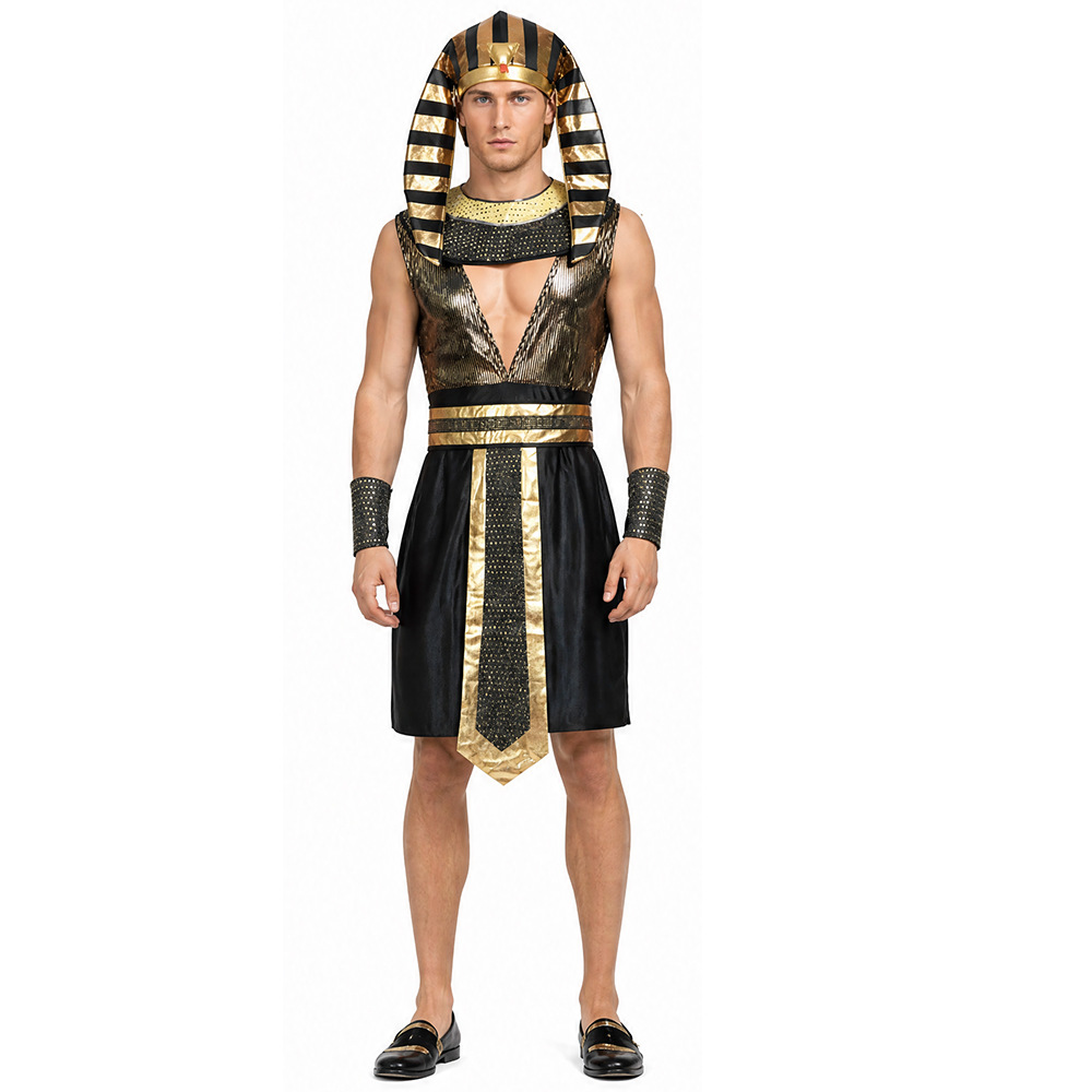 Egypt Cosplay Anime - Ägyptisches Pharao-Kostüm für Herren, antikes ägyptisches
