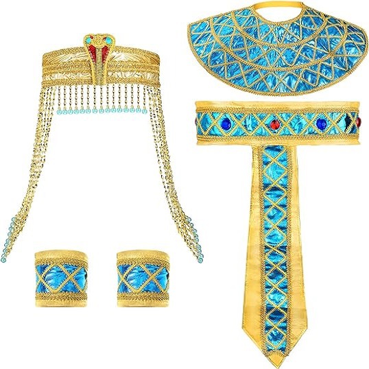 Egypt Cosplay Anime - Ägyptisches Kostüm-Zubehör-Set Ägyptischer Pharao-Kopfschmuck Ägyptischer Kragen