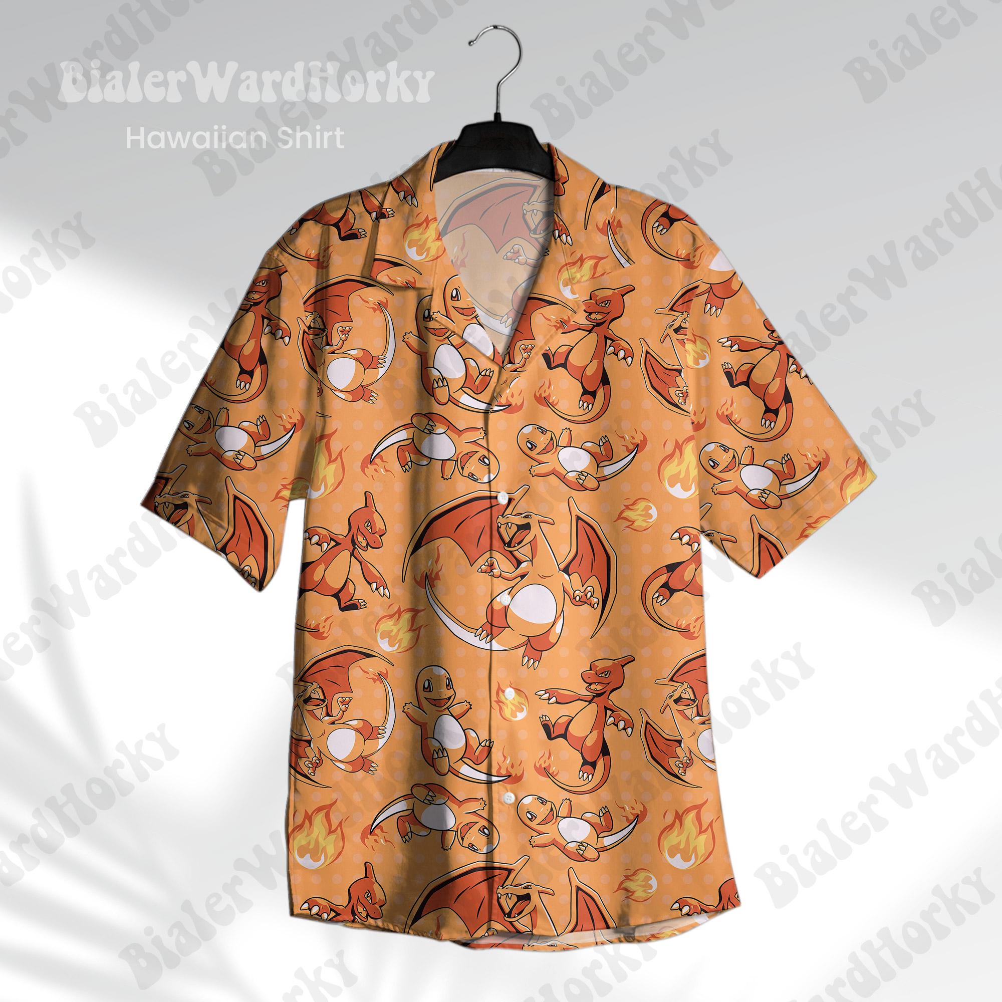 Pokémon Charizard Hawaii-Hemd  – Anime Cosplay Pokemon Bewertung und Preis