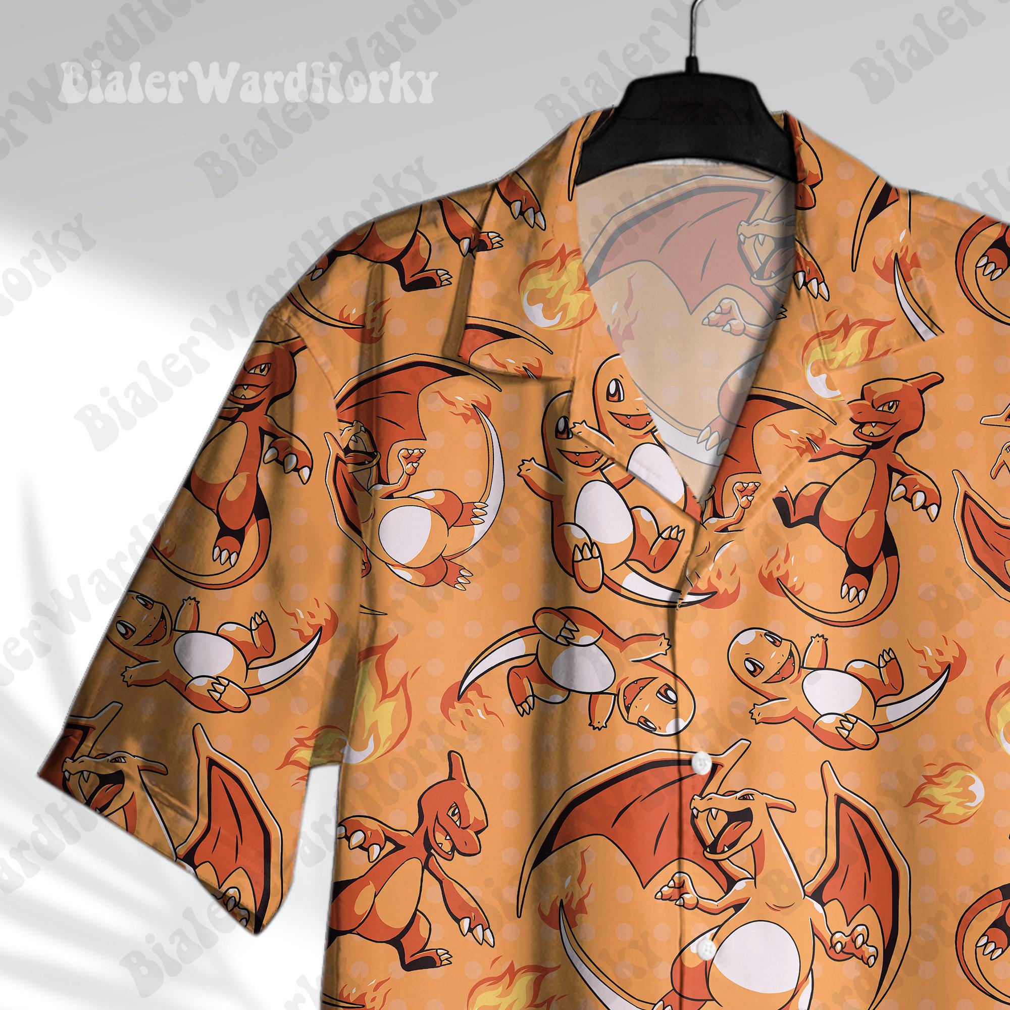 Pokémon Charizard Hawaii-Hemd  – Anime Cosplay Pokemon Bewertung und Preis